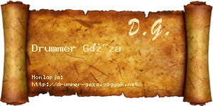 Drummer Géza névjegykártya